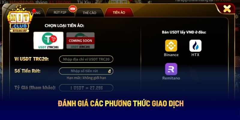 Đánh giá các phương thức giao dịch