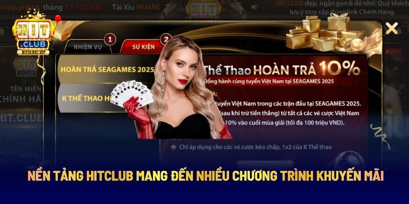 Nền tảng HITCLUB mang đến nhiều chương trình khuyến mãi