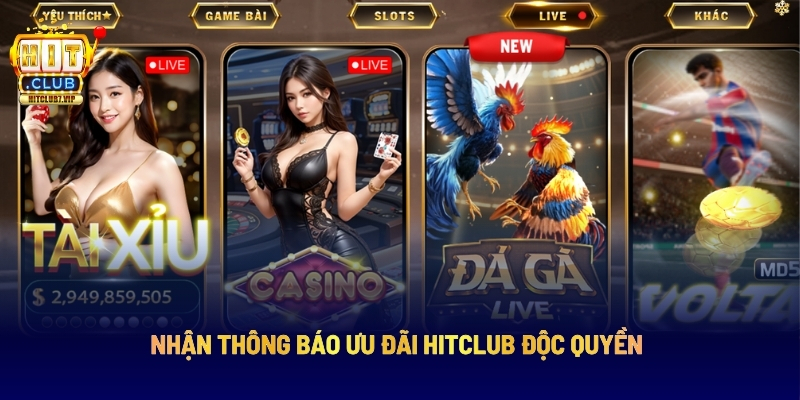 Nhận Thông Báo Ưu Đãi Hitclub Độc Quyền